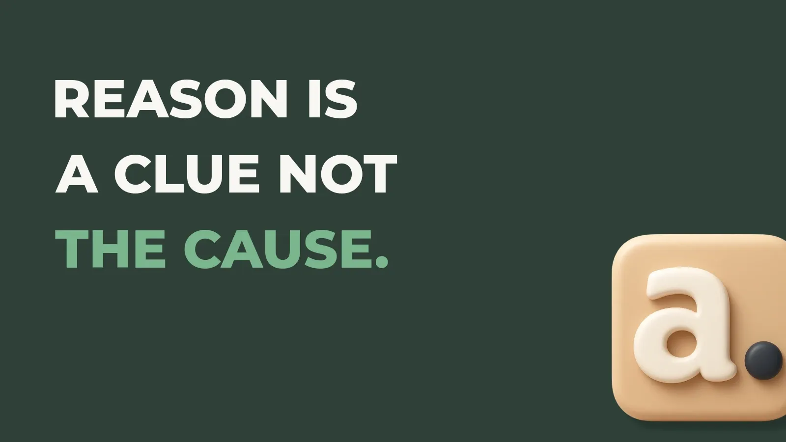 Fulfillment operations poster reading Reason is a clue not the cause. with the Anata Fulfillment product icon