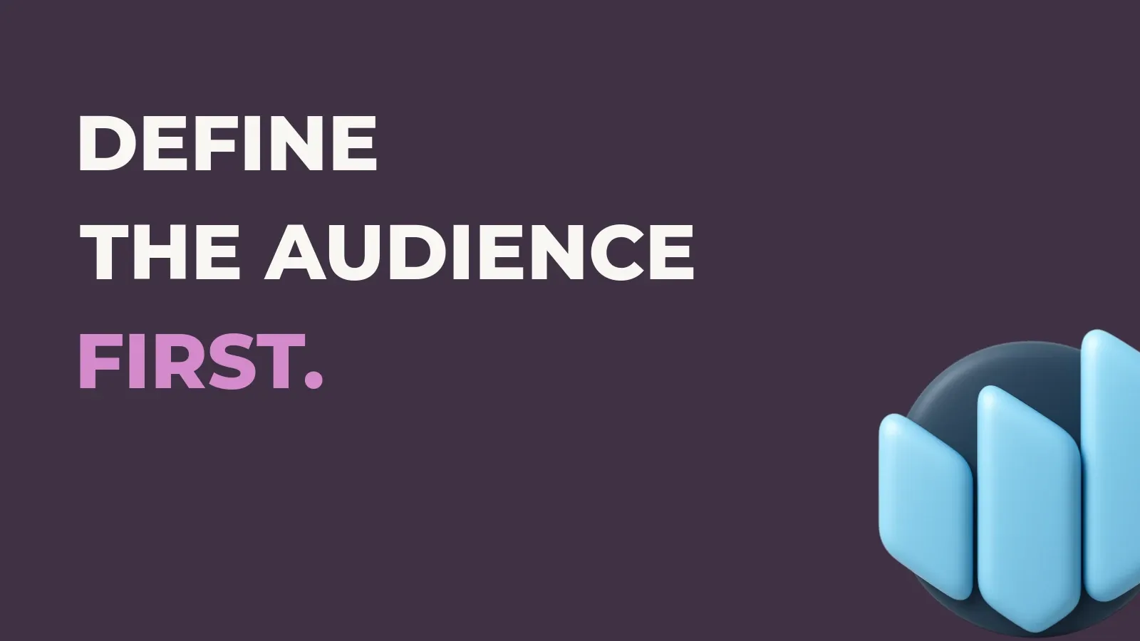 Anata Intelligence poster reading Define the audience first. with the Anata Intelligence product icon