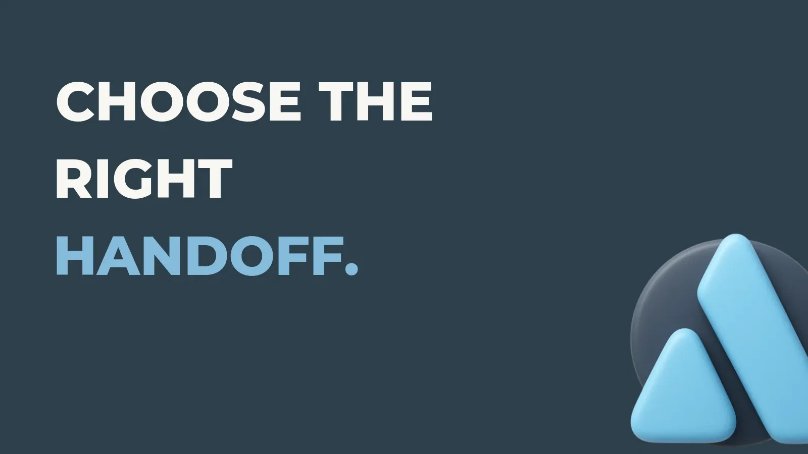 Shipping operations poster reading Choose the right handoff. with the Anata Shipping OS product icon