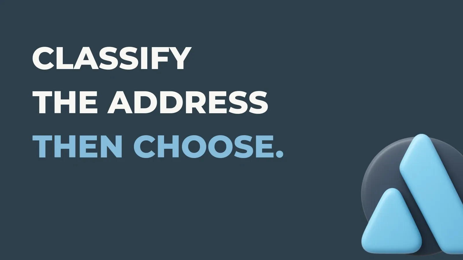 Shipping operations poster reading Classify the address then choose. with the Anata Shipping OS product icon