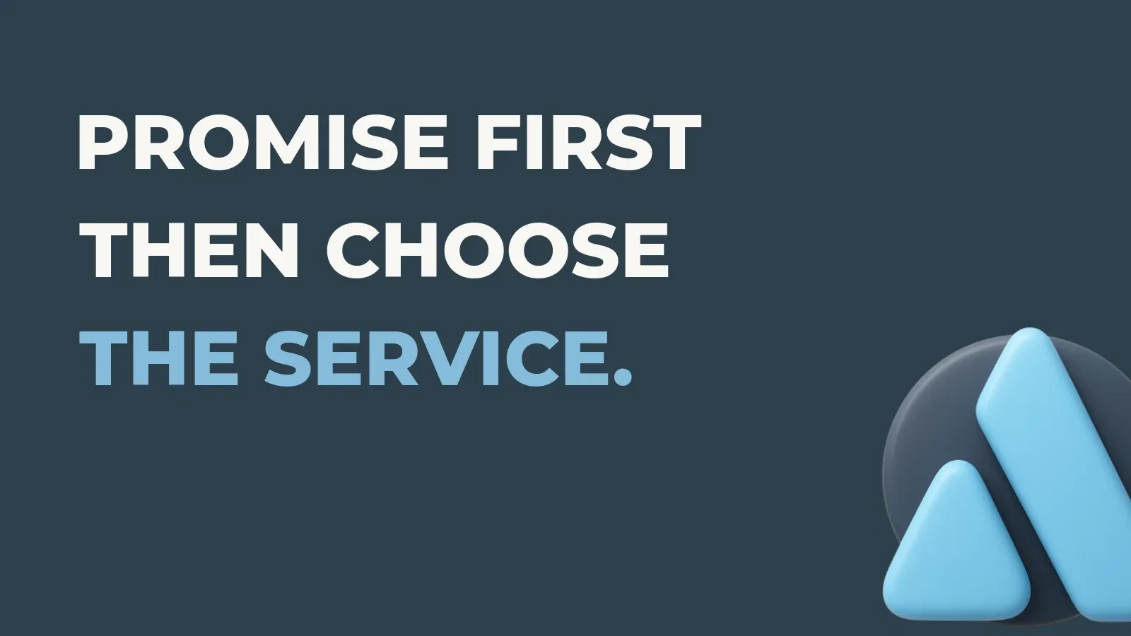 Shipping operations poster reading Promise first then choose the service. with the Anata Shipping OS product icon
