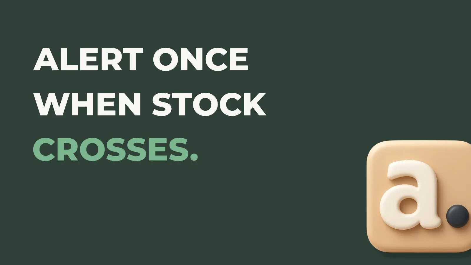 Fulfillment operations poster reading Alert once when stock crosses. with the Anata Fulfillment product icon