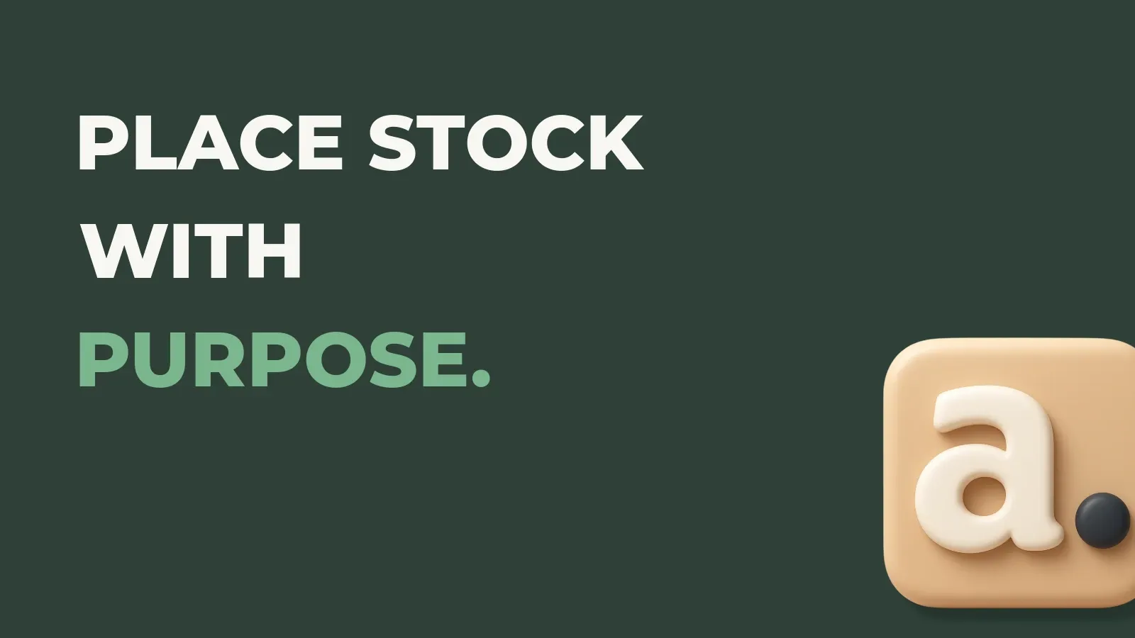 Fulfillment operations poster reading Place stock with purpose. with the Anata Fulfillment product icon