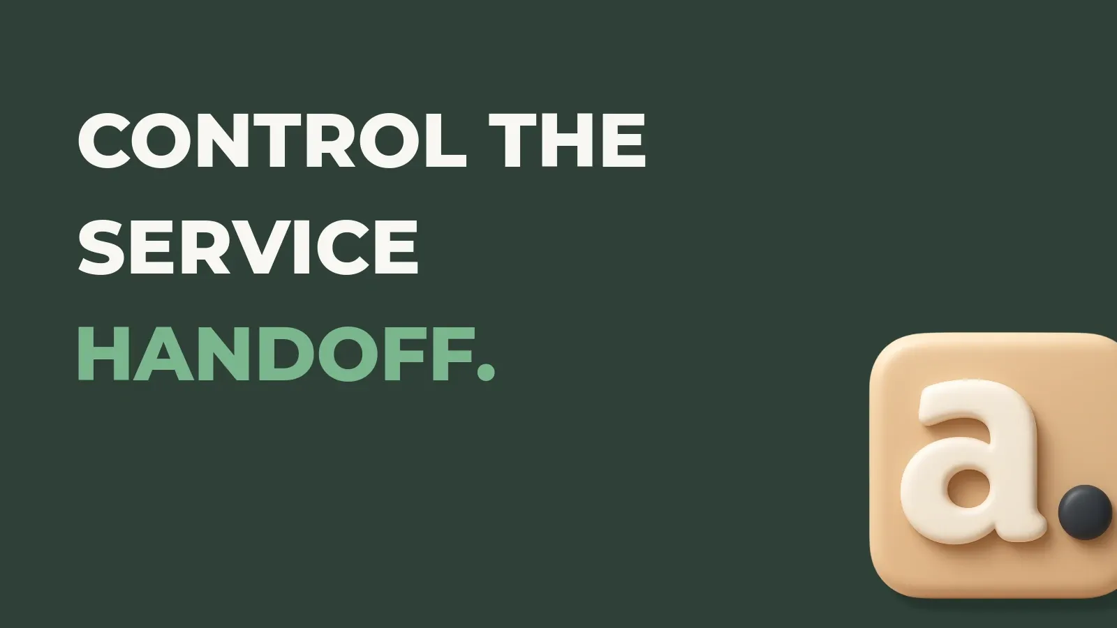 Fulfillment operations poster reading Control the service handoff. with the Anata Fulfillment product icon