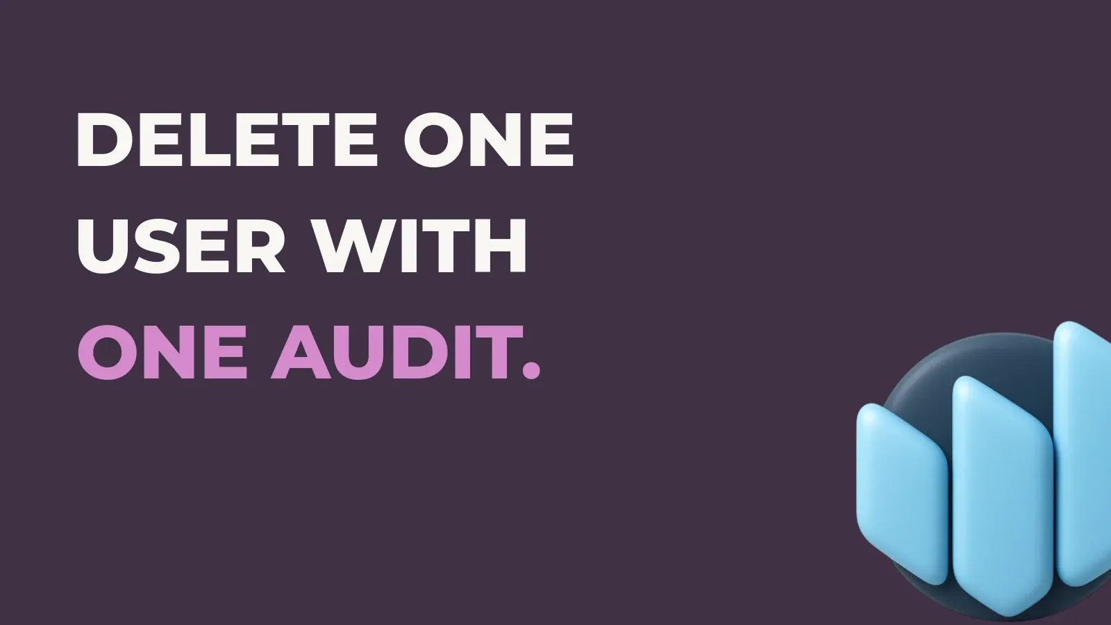 Anata Intelligence poster reading Delete one user with one audit. with the Anata Intelligence product icon