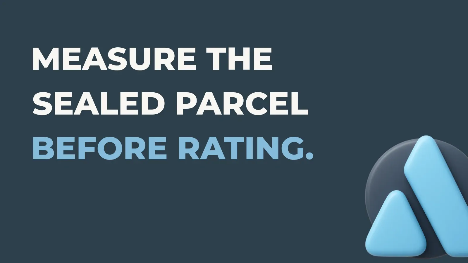 Shipping operations poster reading Measure the sealed parcel before rating. with the Anata Shipping OS product icon