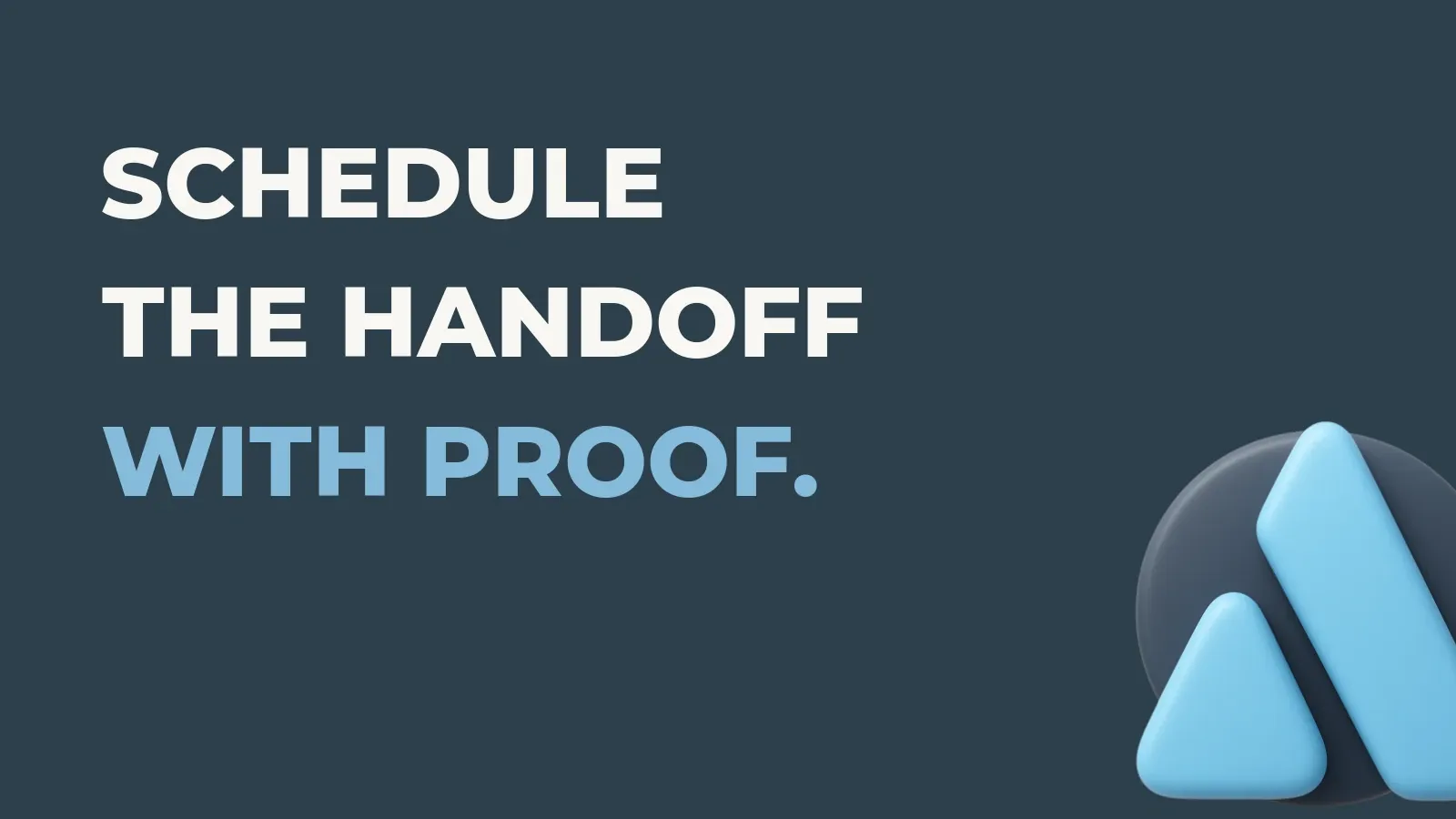 Shipping operations poster reading Schedule the handoff with proof. with the Anata Shipping OS product icon