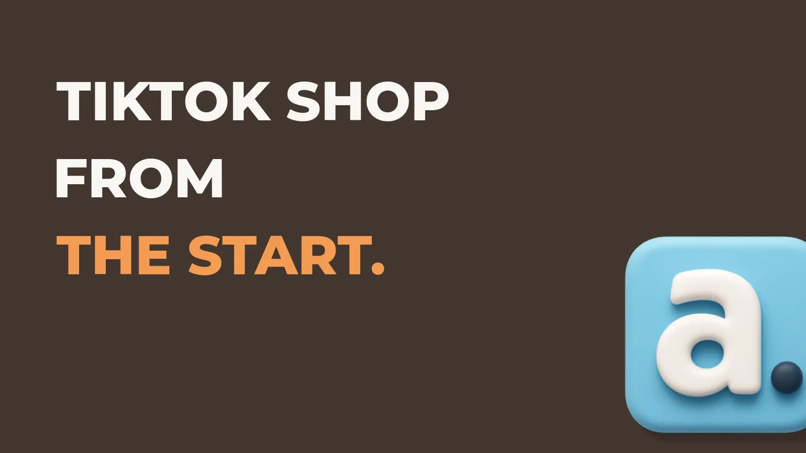 Ecommerce marketing poster reading TikTok Shop from the start. with the Anata marketing product icon