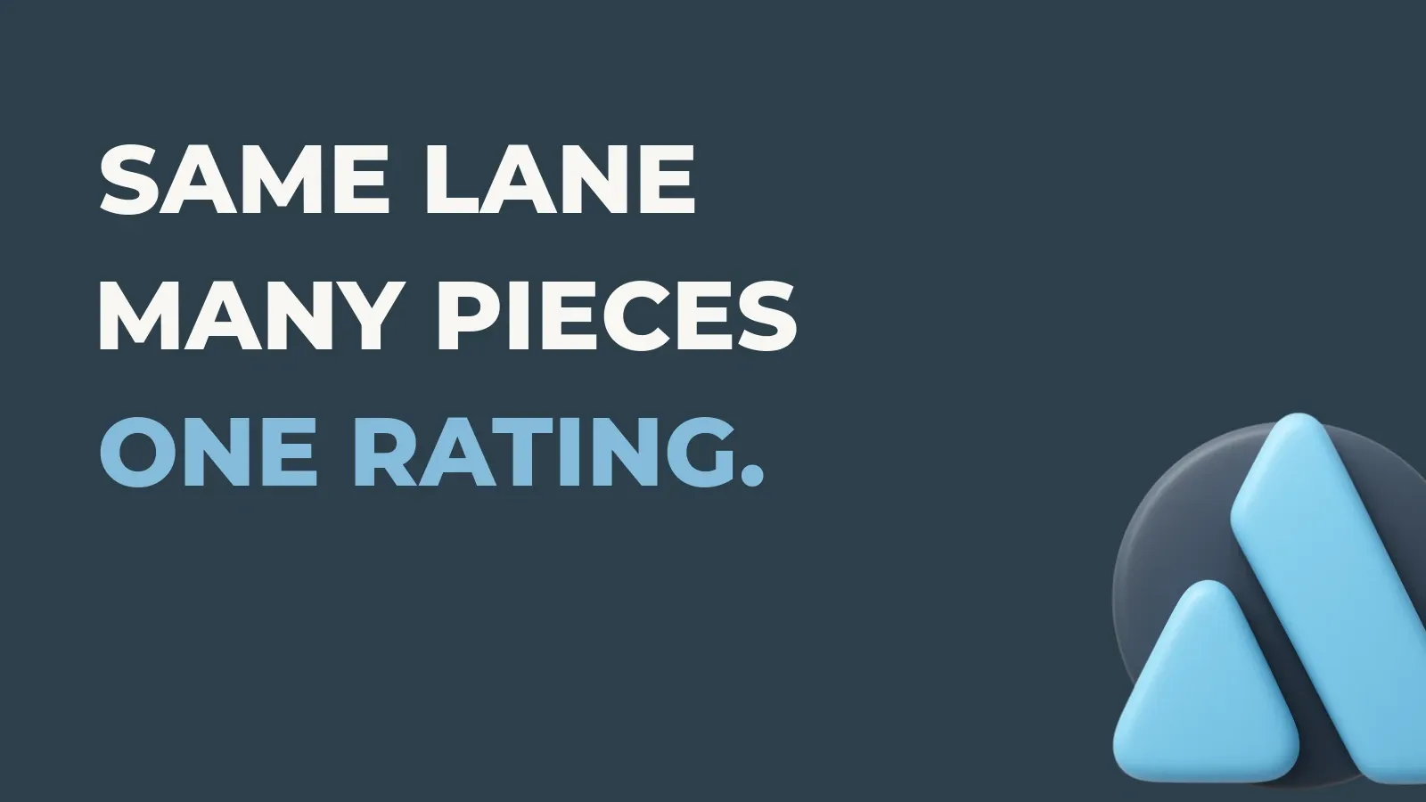 Shipping operations poster reading Same lane many pieces one rating. with the Anata Shipping OS product icon